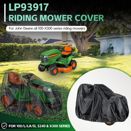 LP93917 Riding Lawn Mower Cover For John Deere 100-X300 Series Tractors 330D Oxford Fabric Waterproof Tractor Cover, All-season Protection