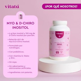 Vitatú | Myo Inositol & D-Chiro Inositol relación 40:1 con Folato + Vitamina D3 + Zinc, Suplemento Alimenticio en cápsulas diseñado para Mujeres (225 