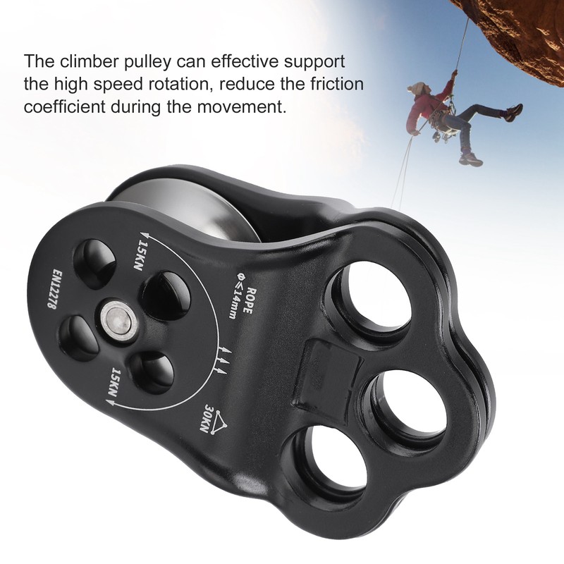 30KN Hitch Climber Pulley Rescue Equipment Dual Bearing for Rigging