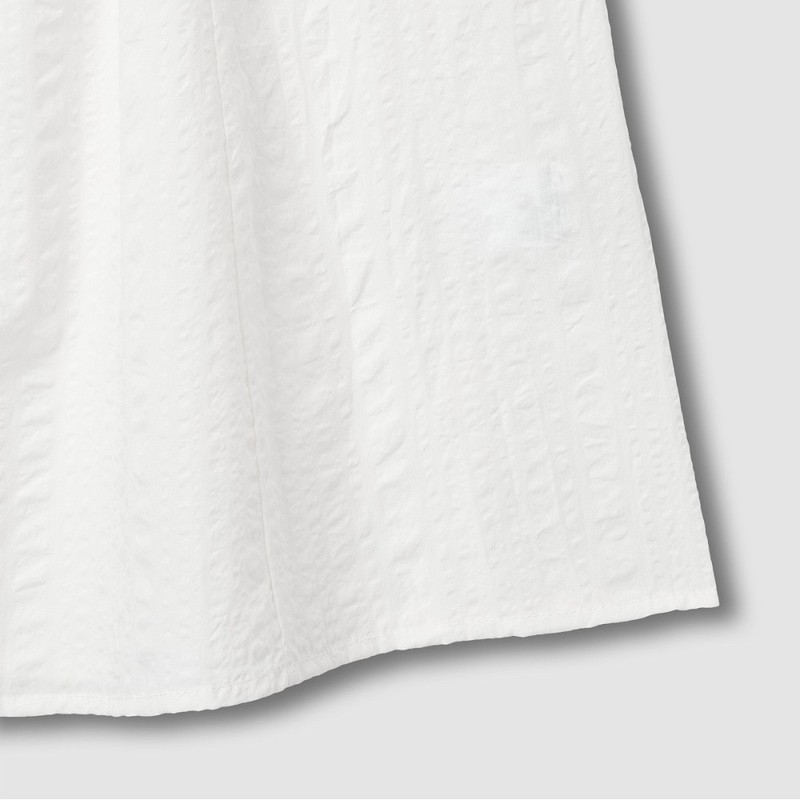 JAJU [JAJU] Women's Soft Seersucker Sleeveless Pajama Shirt_White