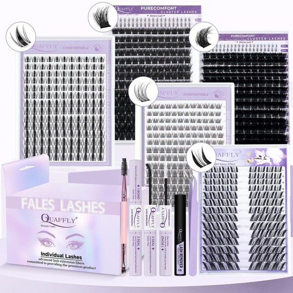 False Eyelashes Kit, 1 Box Individual False Eyelashes with Eyelash