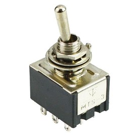 On/On Mini Toggle Switch Miniature 3PDT 9 Terminals 2A 250V AC