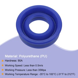 sourcing map UHS Radial Shaft Seal 10 mm ID x 18 mm OD x 6 mm Wide PU Shaft Seal Blue Pack of 5