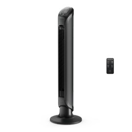 Rowenta, Tower Fan, Fresh 180° Oscillating Fan, Quiet Floor Fan for Bedroom, 3 Speeds, Powerful Cooling 40 Inch Standing Fan, Black, Indoor, VU6661