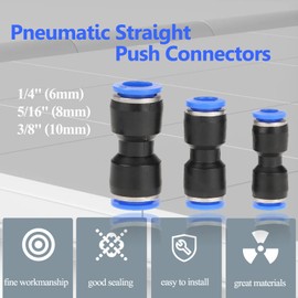 30pcs Straight Push Connectors,Air Line Fittings for 1/4in 5/16in 3/8in Tube,Plastic Quick Release Connectors for Quick Connection of Air Piping Pneumatic Tools