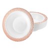 14oz Rose Gold Round Plastic Bowl Pebble Design - Elegant