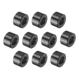 uxcell 10 Pcs Aluminum Spacer, 1/4" Bore x 1/2" OD x 5/16" Length Black Round Spacer Unthreaded Standoff Bushing Plain Finish Metal Spacers