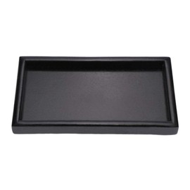 Wooden Tea Tray,Rectangular Black Solid Wood Tea Coffee Snack Fruit Dessert Plate Tray(22 * 12 * 2cm)