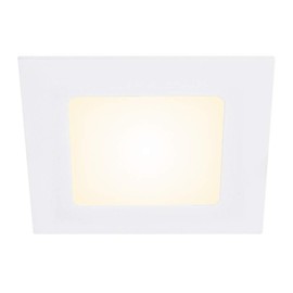 Tecnolite Lámpara LED Empotrado, Lámpara LED Empotrable Cuadrada, 6 W, Color Blanco, Luz Cálida 3 000 k, Downlight