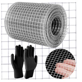 OUKMAO Rodent Mesh Rodent Proofing Wire Metal Mesh, Galvanised Wire Mesh Roll,Welded Mesh Panels. Stop Rat, Mouse, Squirrel & Bird Access Internal & External Pest Prevention (Silvery, 100mm x 6m)
