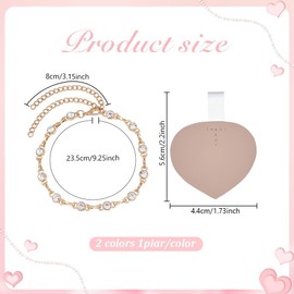 HOBBIESAY 2 Pairs Rhinestone High Heel Shoe Strap Gold Platinum High Heels Shoelace Alloy Shoelaces Detachable Ankle Straps for Holding Loose high Heels Pumps