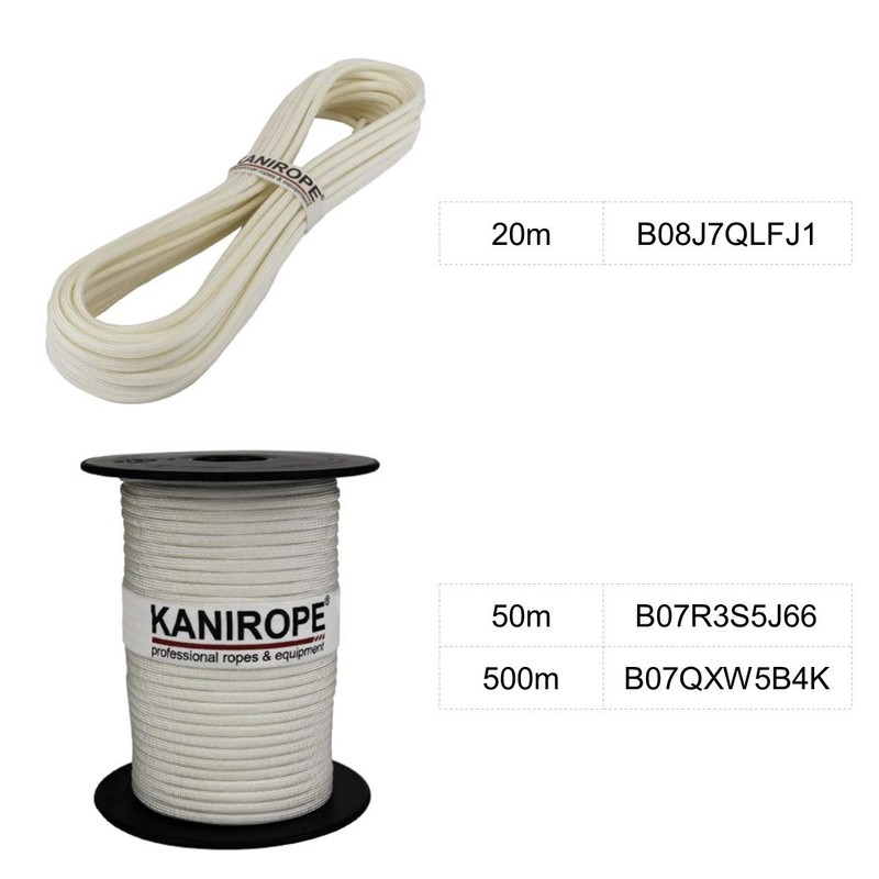 Kanirope® XPRO Paracord Diameter 3.8 mm 50 m White 32-Way