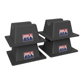 USA Made BULLKE 4 Pack Mini Rooftop Pipe Support - 6" x 6" x 3" - 300 lbs Capacity - UV Resistant - Strong, Durable Roof Pipe Supports for Conduit, Rubber, PVC, Metal Pipes - Universal Fit