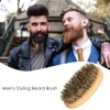 Bart Bürste, Bartbürsten für Männer, Bartbürste mit Wildschweinborsten, Taschen-Schnurrbart- und