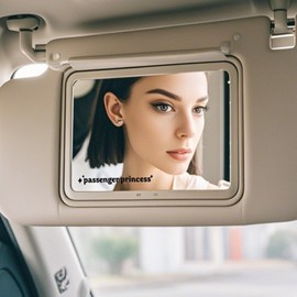 3PCS Passenger Princess Rearview Mirror & Window Decals Vinyl Car Stickers for Women, Inspirational Mirror Quotes, Vanity & Car Interior Decor Stickers (Passenger Princess)