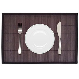vidaXL 6 Bamboo Placemats Kitchen Dining Room Oriental Coaster Table Runners Mats Extra Large Linen Dining Tableware 30x45cm Dark Brown