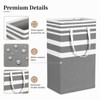 Collapsible Laundry Hamper Bag with Wooden Handles – 75L/20Gal Large