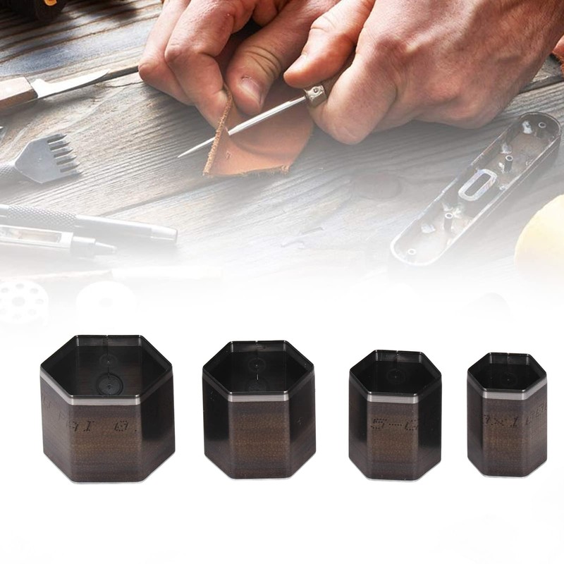 4 Pieces Leather Cutting Dies Hexagonal Hand Cut Box Punch