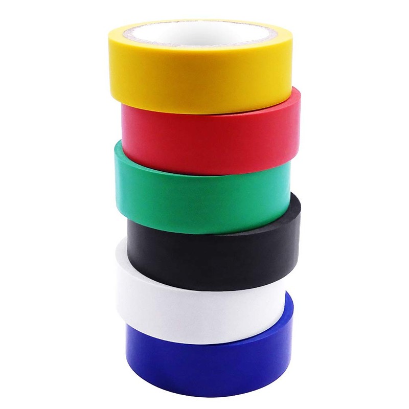 Maveek 6 Pack Mixed Colour PVC Electrical Insulation Tape -