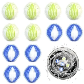 Pack of 12 Pet Hair Remover Washing Machine, Reusable Anti Lint Balls, Hair Catcher, Cat Hair Remover, Washing Machine, Lint Balls, Washing Balls for Removes Pet Hair, Lint