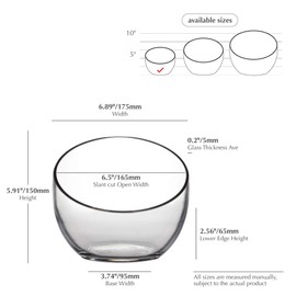 WGVI Clear Slant Cut Bowl Glass Vase, Glass Terrarium, Candy Dish, Glassware, Slant Open: 7". Height: 6" x 2.7". Base: 4" (1 Piece)