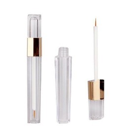 4Pcs 3ML 0.1oz Refillable Empty Clear Acrylic Eyeliner Vials Tube Eyelash Growth Oil /Mascara/ Eye Gloss Liquid Bottle Container With Brush And Plug for Home and Travel - Makeup Eyelash Glue Tube