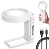 Dicfeos 30X 40X Magnifying Glass with Light and Stand, Folding