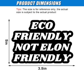 ZIMISI Eco Friendly Not Elon Friendly Car Sticker Decal, Vinyl Removable Car Decoration Magnet, Funny Waterproof Auto Bumper Sticker for Truck, Laptop, Refrigerator (Black)