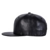 FREEBIRD99 Faux Leather Flat Bill Brim Hip Hop Baseball Cap