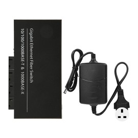 Tx1310nm Rx1550nm Fiber Transceiver Single Fiber Single Mode Up To 20km RJ45 Port 2 Electrical Port 4 Optical Port 100‑240V UK Plug