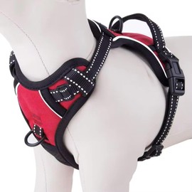 Easy Walk No Pull Dog Harness, Reflective, Sizes for Puppies and Large Dogs (Red, Medium)