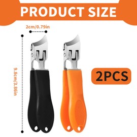 HEOUCH Pack of 2 Slanted Nail Clippers, Stainless Steel Nail Clippers, Nail Clipper with Wide Opening and Splash Guard, Fully Washable with Protective Case, Dirt Storage Compartment