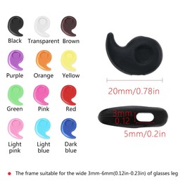 SooGree Comma Shaped Glasses Ear Grip Comfort Silicone Eyeglasses Anti Slip Retainer Glasses Ear Hook for Kids Toddler and Adults 12 Colors