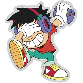 VulgrCo Gamer Boy Kid Dancing Controller Headphones Funny Sticker Vinyl Waterproof UV Resistant Decal for Phones Laptops Water Bottles Tumblers Boats Cars Trucks Windows Kayak 3" inch Bumper Stickers