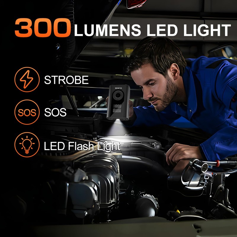 VLAIAN Tire Inflator Portable Air Compressor with Digital LCD Display,150PSI