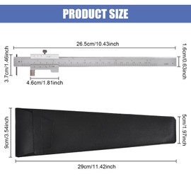 Vernier Calliper, Analogue Calliper, 200 mm, Stainless Steel, Marking Gauge Vernier Measuring Tool, with Locking Screw, for Household and Industrial Measurement