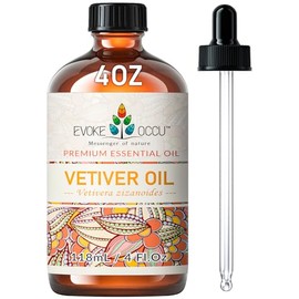 EVOKE OCCU EVOKE OCCU Vetiver Essential Oil for Skin, DIY Candle Soap Making - 4 FL Oz