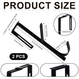 AIEX Adjustable Wardrobe Hooks, Door Hooks, Coat Hooks, Door Coat Hooks for Hanging No Drilling, Divider Hooks, Hanging with a Phillips Screwdriver, Suitable for Panels with 3.5 - 9.5 cm Thickness, Pack of 2