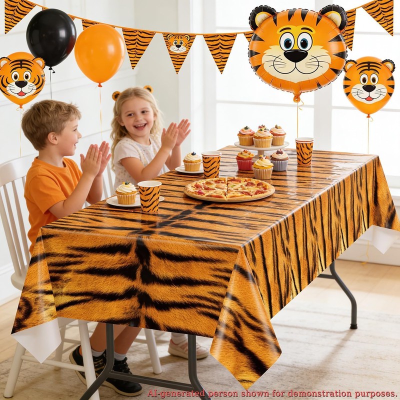 4 Pack Jungle Safari Animal Tablecloths Plastic Animal Theme Tablecloths