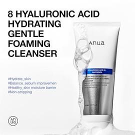 ANUA Hydrating Gentle Foaming Cleanser, Daily Face Wash for Double Cleansing, Hyaluronic Acid, Zinc, Panthenol, for Dry & Sensitive Skin, Sebum Balanc