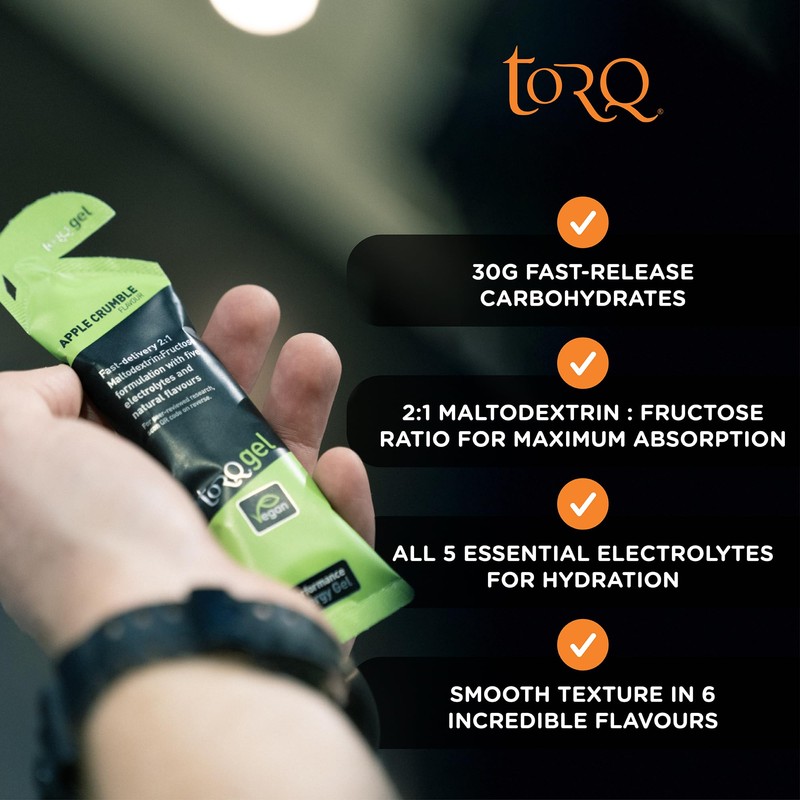 TORQ Running Gels with Caffeine & Electrolytes - 2:1 Maltodextrin: