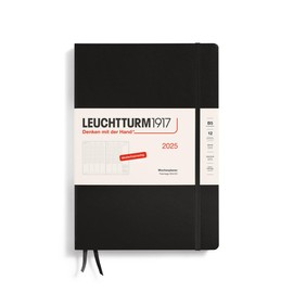 LEUCHTTURM1917 370580 Weekly Planner 2025, Composition B5 Hardcover - 12-Month Calendar, 80 g, Lined - Black