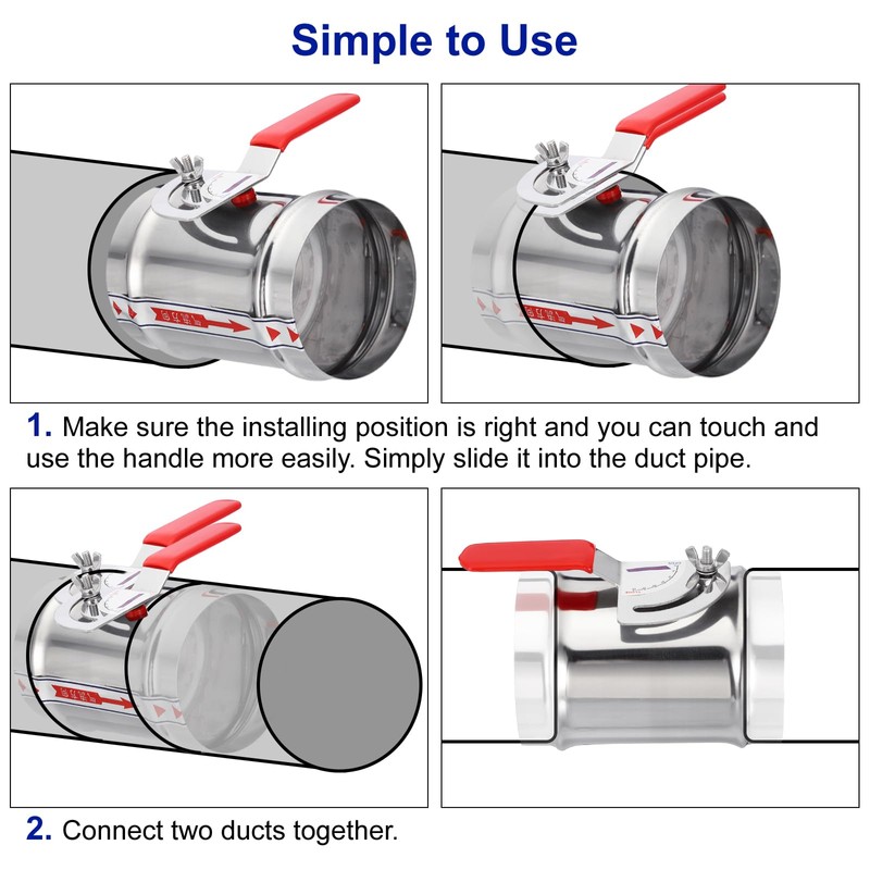 PATIKIL HVAC Duct Manual Volume Backdraft Damper, 3 Inch, 2