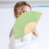 Tatuo 80 Pcs Hand Fans Bamboo Silk Folding Fans Handheld