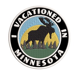 I Vacationed in Minnesota 3.5" Embroidery DIY Iron on/Sew-on Decorative Patches Vacation Souvenir Travel Adventure Novelty Theme