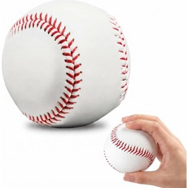 KIQAWEE 2 Pack Base Ball Standard Hard Leather 9 Inch Baseball Practice Rubber Leather Base Ball for Outdoor Sports Training for Adult