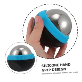 OATIPHO Stainless Steel Massage Ball with Storage Bag Handheld Muscle Roller for Body Relaxation and Recovery for Post-Workout Use