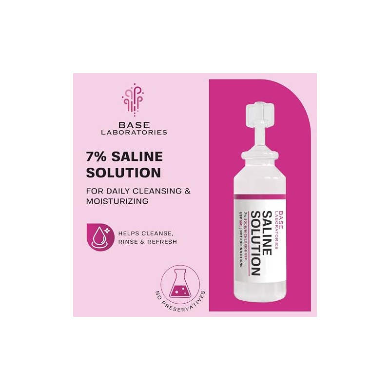 BASE LABORATORIES 7% Saline Solution Vials - Versatile 7% Sodium