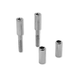 HTTMT MT387-001- Chrome 2 Inches Mirror Extensions Kit Compatible with Harley Softail Sportster Dyna Touring