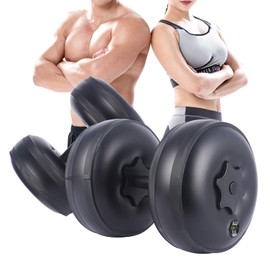 DEIRIS Water Dumbbells, Set of 2, Single Body, Maximum Water Filling of 8.8 lbs (4 kg), PVC Flexible Material, Quiet Design, Floor Scratch Prevention, Foldable, Safety Dumbbells, For Home Training